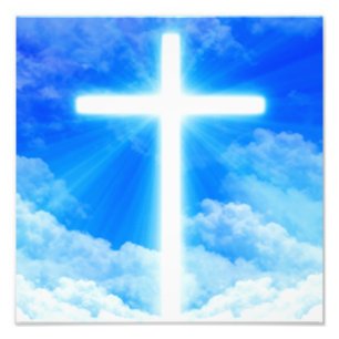 Cross of Light Jesus Christ Customisable Christian Photo Print