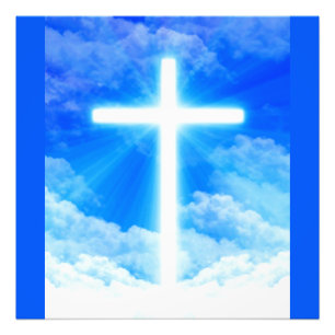 Cross of Light Jesus Christ Customisable Christian Photo Print