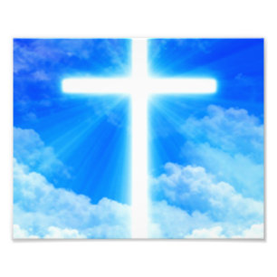 Cross of Light Jesus Christ Customisable Christian Photo Print
