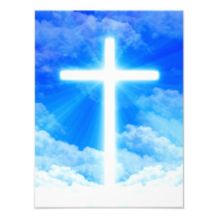Cross of Light Jesus Christ Customisable Christian Photo Print