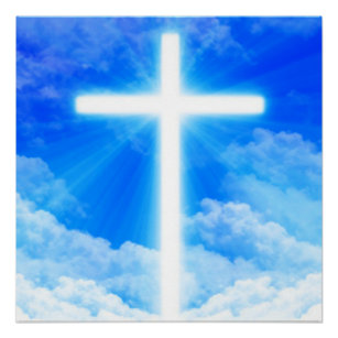 Cross of Light Jesus Christ Customisable Christian Poster