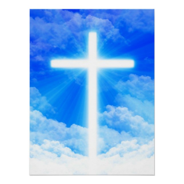 Cross of Light Jesus Christ Customisable Christian Poster (Front)