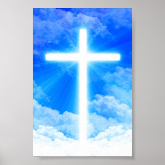 Cross of Light Jesus Christ Customisable Christian Poster (Front)