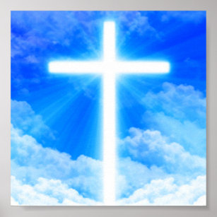 Cross of Light Jesus Christ Customisable Christian Poster