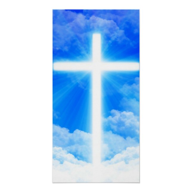Cross of Light Jesus Christ Customisable Christian Poster (Front)