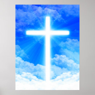 Cross of Light Jesus Christ Customisable Christian Poster