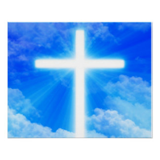 Cross of Light Jesus Christ Customisable Christian Poster