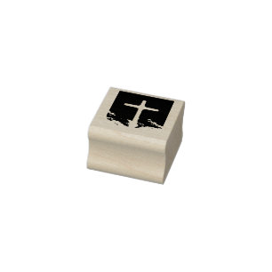 Cross of Light Jesus Christ Customisable Christian Rubber Stamp