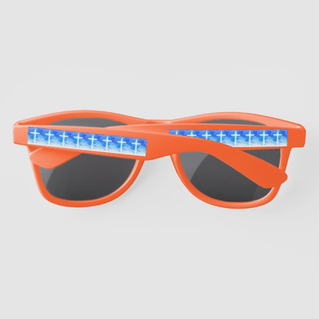 Cross of Light Jesus Christ Customisable Christian Sunglasses (Back)