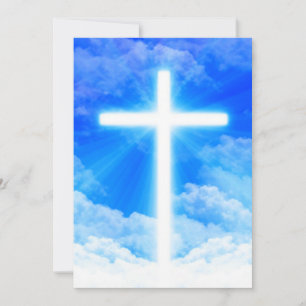 Cross of Light Jesus Christ Customisable Christian Thank You Card