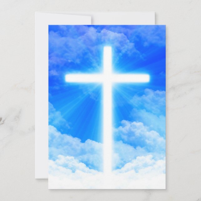 Cross of Light Jesus Christ Customisable Christian Thank You Card (Front)
