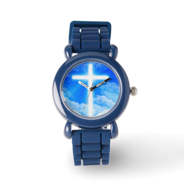 Cross of Light Jesus Christ Customisable Christian Watch (Front)
