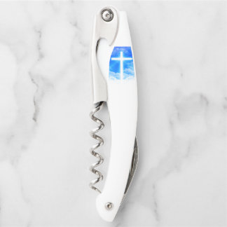 Cross of Light Jesus Christ Customizable Christian Corkscrew
