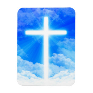Cross of Light Jesus Christ Customizable Christian Magnet
