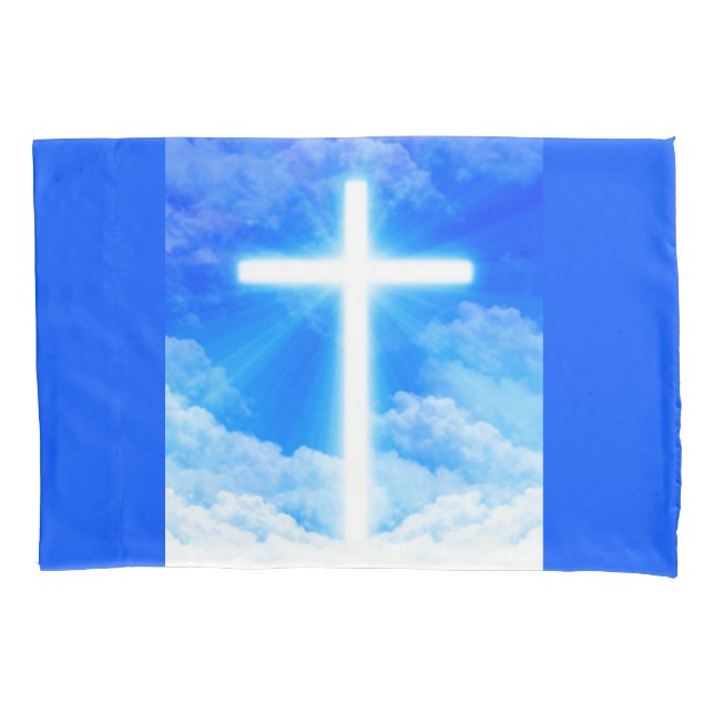 Cross of Light Jesus Christ Customizable Christian Pillowcase (Front)