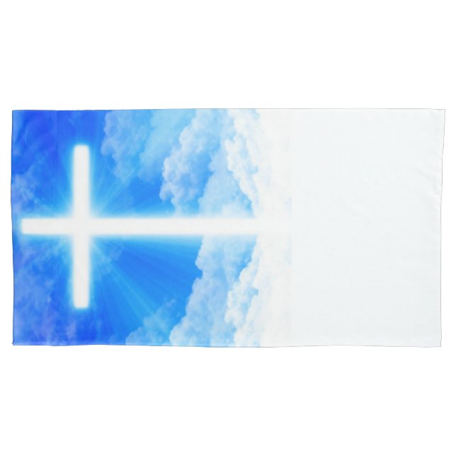 Cross of Light Jesus Christ Customizable Christian Pillowcase (Front)