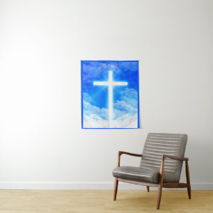 Cross of Light Jesus Christ Customizable Christian Tapestry