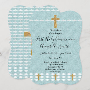 Cross of Light Jesus Christ First Holy Comm Invitation