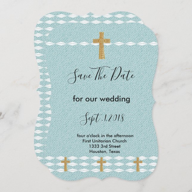 Cross of Light Jesus Christ save the date Invitation (Front/Back)
