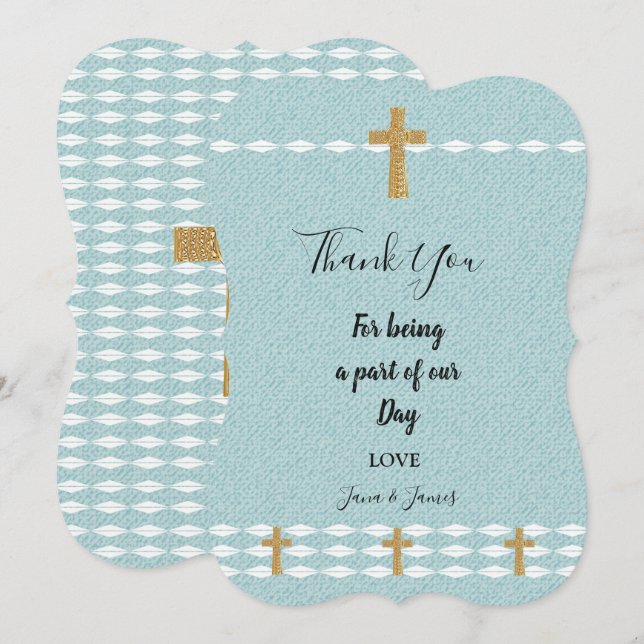 Cross of Light Jesus Christ thank you Invitation (Front/Back)