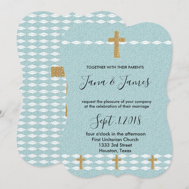 Cross of Light Jesus Christ wedding Invitation (Front/Back)