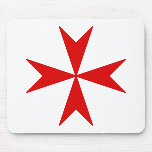 Cross Of Malta (red) Mouse Mat (Front)