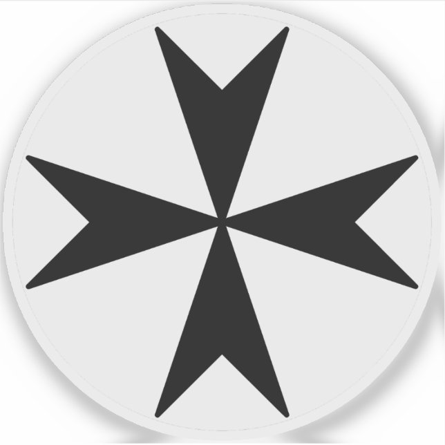 Cross Of Malta v2 (black on white) (Front)