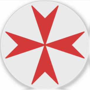 Cross Of Malta v2 (red on white)
