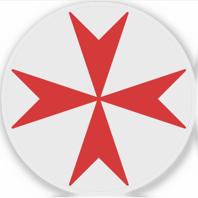 Cross Of Malta v2 (red on white) (Front)