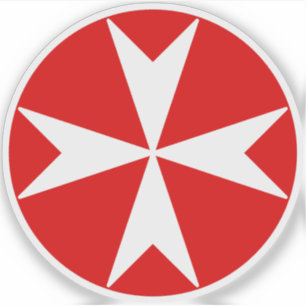 Cross Of Malta v2 (white on red)