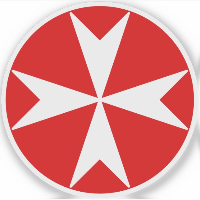Cross Of Malta v2 (white on red) (Front)