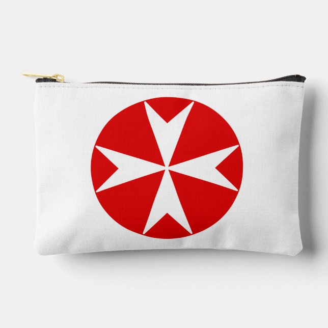 Cross Of Malta v2 (white on red) Accessory Pouch (Front)