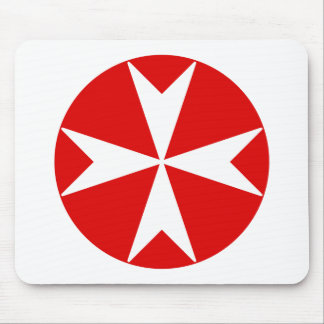 Cross Of Malta v2 (white on red) Mouse Mat