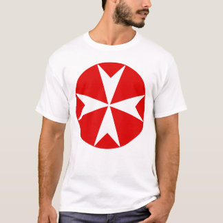 Cross Of Malta v2 (white on red) T-Shirt