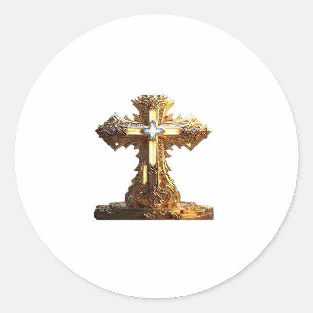 Cross of Redemption  Classic Round Sticker (Front)