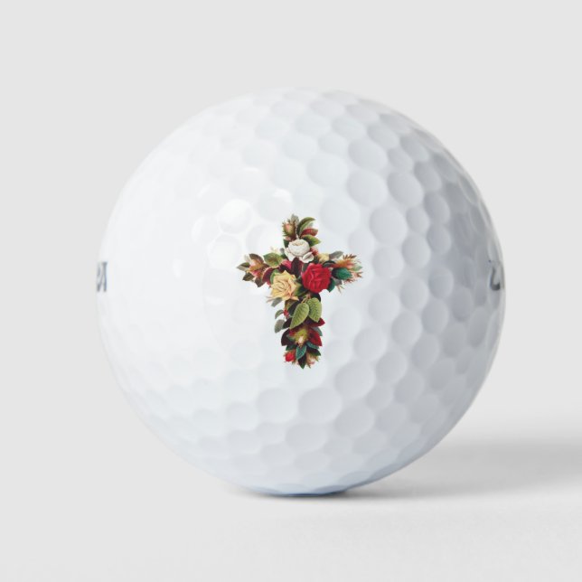 Cross of Roses Golf Balls (Front)