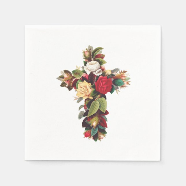 Cross of Roses Napkin (Front)