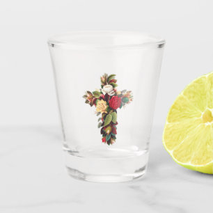 Cross of Roses Shot Glass