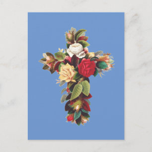 Cross of Roses The Rosicrucian Rose Cross Symbol Holiday Postcard