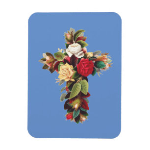 Cross of Roses The Rosicrucian Rose Cross Symbol Magnet