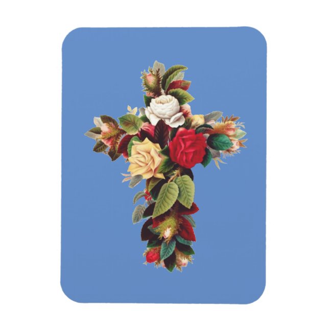 Cross of Roses The Rosicrucian Rose Cross Symbol Magnet (Vertical)