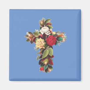 Cross of Roses The Rosicrucian Rose Cross Symbol Magnet