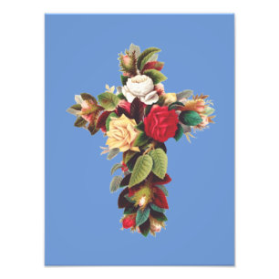 Cross of Roses The Rosicrucian Rose Cross Symbol Photo Print