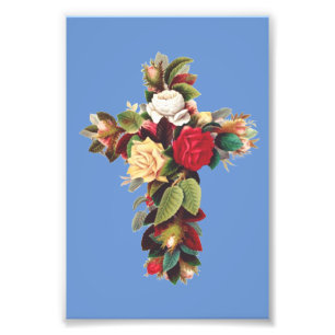 Cross of Roses The Rosicrucian Rose Cross Symbol Photo Print