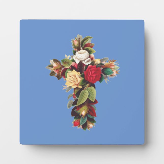 Cross of Roses The Rosicrucian Rose Cross Symbol Plaque (Front)