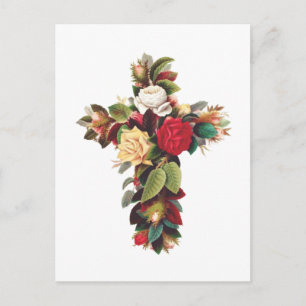 Cross of Roses The Rosicrucian Rose Cross Symbol Postcard