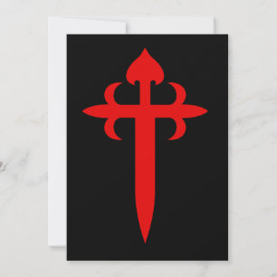Cross of Saint James The Red Sword‑Shaped Emblem Invitation