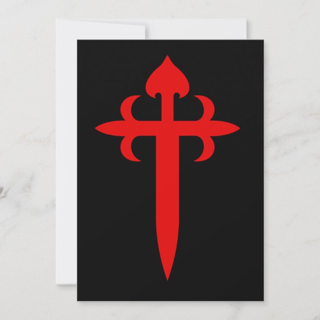 Cross of Saint James The Red Sword‑Shaped Emblem Invitation (Front)