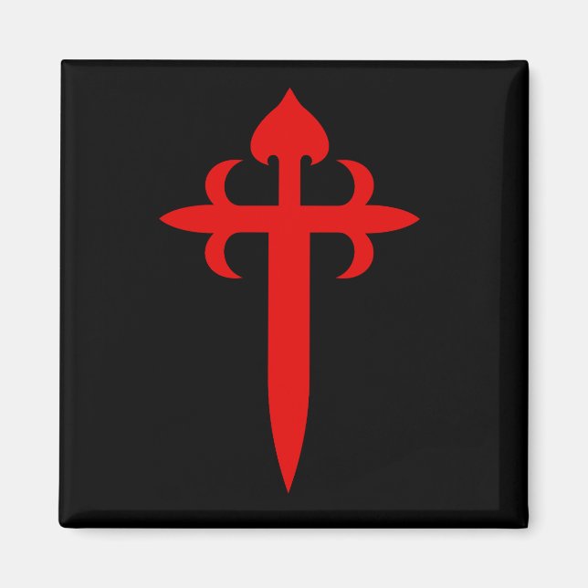 Cross of Saint James The Red Sword‑Shaped Emblem Magnet (Front)