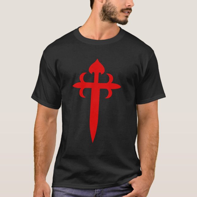 Cross of Saint James The Red Sword‑Shaped Emblem T-Shirt (Front)